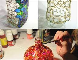 How To Paint Wine Bottles To Look Like Stained Glass Google Search Glass Bottle Crafts Painted Wine Bottles Bottle Art