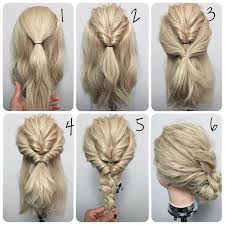 Then twist the lengths and pin them for a curly bun effect. Cool Quick Updos For Long Thick Hair Hair Styles Medium Hair Styles Long Hair Styles