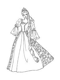New coloring pages added all the time to princesses dresses coloring pages. Barbie Princess Wearing Awesome Gown Coloring Page Coloring Sun