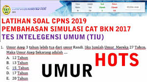 Prediksi Soal Cpns Hots 2019 Perbandingan Umur Tiu Cat Bkn 2017 Youtube