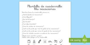 Las vacaciones son un periodo de descanso donde el trabajador continúa recibiendo su salario aunque no preste servicio efectivo, es decir, hablamos de vacaciones retribuidas. Plantilla De Cuadernillo Mis Vacaciones Teacher Made