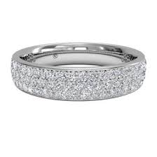 At 4 Mm Wide This Women S Triple Micropave Diamond Wedding Band Is A Classic Style Diamond Wedding Bands Gold Anniversary Bands Diamond Eternity Wedding Band