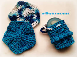 Free crochet soap saver pattern. Textured Scrubbies Soap Saver Pouch Free Crochet Pattern Trifles Treasures