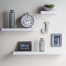 Hudson Easy Mount Floating Shelves 3 Pk 36 In 24 In 12 In White Floating Shelves Bedroom Floating Shelves Diy Floating Shelves