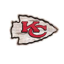 Today i teach you how to draw the kansas city chiefs logo from basic shapes! Adventure Furniture Nfl Indoor Kansas City Chiefs Distressed Logo Cutout Wood Sign N0843 Kcc The Home Depot