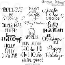 Hand Lettered Christmas Holiday Sayings Clip Art By Sisterpixel Hand Lettered Christmas Holiday Words Holiday Quotes