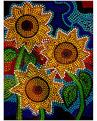 Sunflower Dotart Dotpainting Sunflowerpainting Dot Art Painting Aboriginal Dot Painting Sunflower Dot Painting