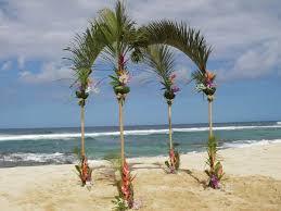 Palm Altar With Flowers Beach Wedding Arbors Beach Wedding Arch Simple Beach Wedding