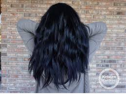 If you want black hair with blue streaks or balayage, use foil so that dyed hair doesn't mix with natural strands. Navy Blue Hair Blue Tint Hair Ig Kristenmackoul Hair Tint Hair Styles Navy Blue Hair