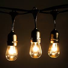 Outdoor String Lights With 10 Dropped Sockets Shine Hai Ul Listed For