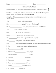 Fill In Linking Verb Worksheet Linking Verbs Worksheet Linking Verbs Verb Worksheets
