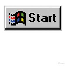 Windows 95 Start Button Poster Sticker Design Pixel Design Digital Sticker