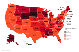 Hunters Per 100 000 People By U S State Vivid Maps U S States United States Map States