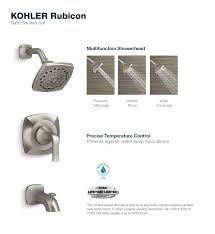 Kohler Rubicon Single Handle 3 Spray Wall Mount Tub And Shower Faucet In Brushed Nickel Valve Included R76217 4e Bn The Home Depot Tub And Shower Faucets Shower Faucet Shower Tub