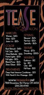 Our Menu Salon Promotions Salon Names Ideas Business Hair And Beauty Salon