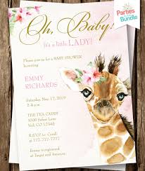 Safari Baby Shower Invitation Baby Safari Girl Shower Etsy Giraffe Baby Shower Invitations Baby Girl Shower Themes Safari Baby Shower Invitations
