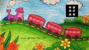 Dengan mewarnai gambar kereta api ini bisa memulai anak anak untuk bisa mengenal banyak hal tentunya juga perlu. Mewarnai Kereta Anak Tk Dan Pemandangan Youtube