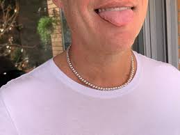 Silver Beaded Necklace for Men, Beaded Leather Necklace, Boho Necklace for  Men, Gift for Men. Men Jewelry, Bohemian Necklace, Men Choker