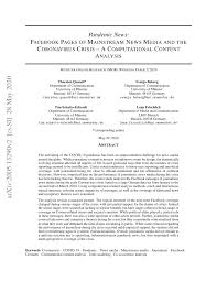Das hochansteckende virus kann von mensch zu mensch übertragen werden und löst teilweise eine. Pdf Pandemic News Facebook Pages Of Mainstream News Media And The Coronavirus Crisis A Computational Content Analysis