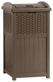 Amazon Com Suncast Ghw1732 Resin Wicker Trash Hideaway Outdoor Waste Bins Patio Lawn Garden Outdoor Trash Cans Resin Wicker Outdoor Wicker