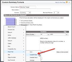 Use Salesforce Custom Summary Formulas To Track Target Vs