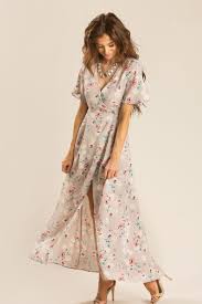 Jennie Taupe Floral Wrap Dress Lace Wedding Guest Dress Dresses Cute Dresses