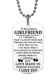 Check out our anniversary gift for girlfriend necklace selection for the very best in unique or custom, handmade pieces from our necklaces shops. To My Gorgeous Girlfriend I Love You Dog Tag Necklace Birthday Anniversary Graduation Gift Tuinfeest