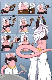 leswaet, android 21, bulma, chi-chi (dragon ball), kuririn, majin android 21,  piccolo, son gohan, son goku, tenshinhan, dragon ball, dragon ball  fighterz, dragonball z, highres, ass, bandeau, belly, black sclera, cake,  chocolate