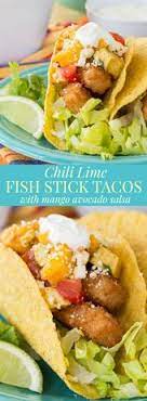 Maybe you would like to learn more about one of these? Chili Lime Fish Stick Tacos With Mango Avocado Salsa An Easy Fish Taco Recipe With A Trick To Jazz Up Those Gortons Mango Avocado Salsa Easy Fish Tacos Chili Lime
