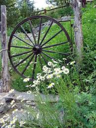 Wagon Wheel Wagon Wheel Garden Art Garden Tools