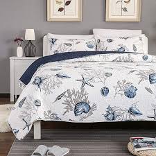 Check out our beach themed bedding selection for the very best in unique or custom, handmade pieces from our duvet covers shops. Amazon Com Abreeze 3 Piece Queen Size Blue Ocean Quilt Set Nautical Bedding Set Cott Bedroom Sets Queen Modern Bedroom Furniture Sets Queen Sized Bedroom Sets