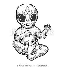 1600 x 900 jpeg 130 кб. Alien Baby Kid In Diaper Napkin Sketch Engraving Vector Illustration Scratch Board Style Imitation Black And White Hand Canstock