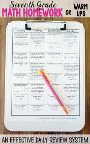 36 weeks of daily spiral review. Seventh Grade Math Homework Or Warm Ups That Provide A Daily Review For 7th Grade Math Standards This Seventh Gra Seventh Grade Math Spiral Math Math Homework