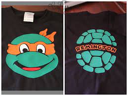 Heat Transfer Vinyl Ninja Turtle Face And Shell Shirt Ninja Turtle Birthday Vinyl Shirts Silhouette Cameo Projects