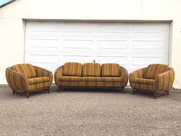 Some outdoor chaise lounges feature a sliding tray or table that you can move to rest over your lap while you're reclining in the chair. Mid Century Modern Sofa And Lounge Chairs Seating Set R Huber Free Continental Us Shipping By Modernflamingo From Modern Flamingo Of San Marcos Ca Attic