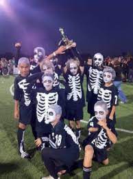 I Was In Charge Of Team Costumes For The Boo Fest Soccer Tournament This Is What I Came Team Halloween Costumes School Halloween Costumes Halloween Softball