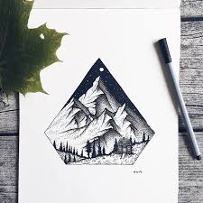 Mountains By Wildwither Josefine Svard Stippling Art Pen Art Drawings Ink Illustrations