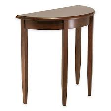 Half moon console table with drawer. Winsome Trading Concord Half Moon Console Table In Antique Walnut Bed Bath Beyond