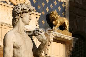 With fortress like castellations and a 311 foot high bell tower, florence's palazzo vecchio conveys the message of political power supported by military strength. David By Michelangelo In Front Of Palazzo Vecchio Florence Ital Stock Photos Freeimages Com