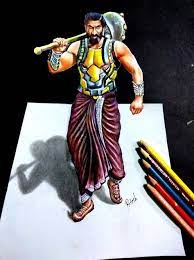 Pin On Bahubali 2 Drawing Prabhas Anushka Shetty
