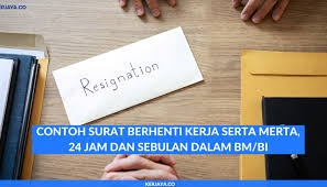 Surat berhenti kerja serta merta, notis 24 jam, dalam masa 14 hari dan perletakan jawatan dalam masa 24 jam. Contoh Surat Berhenti Kerja Serta Merta 24 Jam Dan Sebulan Dalam Bm Bi 1 Kerja Kosong Kerajaan