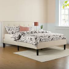 Get the headboard and frame of the bed a little padded to boost the visual grace of the bed. Full Size Taupe Beige Upholstered Platform Bed Frame With Headboard Fastfurnishings Com
