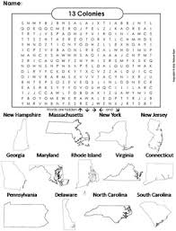 13 colonies song & map coloring. 13 Colonies Activity Word Search Worksheet By Science Spot Tpt