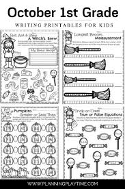 October First Grade Worksheets Planning Playtime In 2020 First Grade Worksheets First Grade Activities 1st Grade Writing