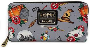 loungefly harry potter relics all over tattoo print wallet at amazon women s clothing store