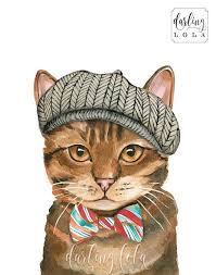 Cat Watercolor Print Pageboy Cat English Cat Cat Art Animal Art Nursery Art Cat Painting Watercolor Cat Cat Painting Cat Art