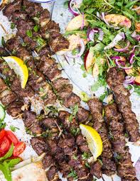 Whip up a side shirazi salad or vermicelli rice to serve alongside these lamb skewers. Grilled Lamb Skewers Bbq Party Two Purple Figs