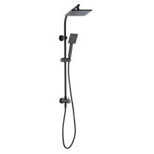 Glacier Bay Modern Wall Bar Shower Kit 1 Spray 8 In Square Rain Shower Head With Hand Shower In Matte Black Valve Not Included Hd58101 X5110h The Home Depo In 2020 Shower Kits