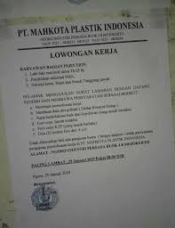 Gaji pt indo world ngoro : Pt Mahkota Plastik Himpunan Lowongan Kerja Jatim Facebook