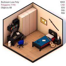 3d 3ds Bedroom Bed Low Bedroom Setup 3d Room 3d Room Design